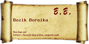 Bozik Borsika névjegykártya